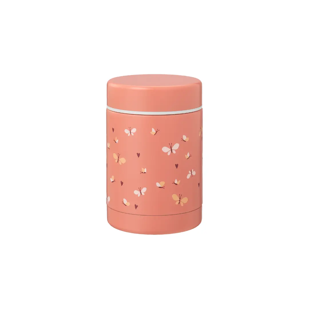 FRESK inox lunch thermos 300ml peach butterfly pattern Citron Grenadine