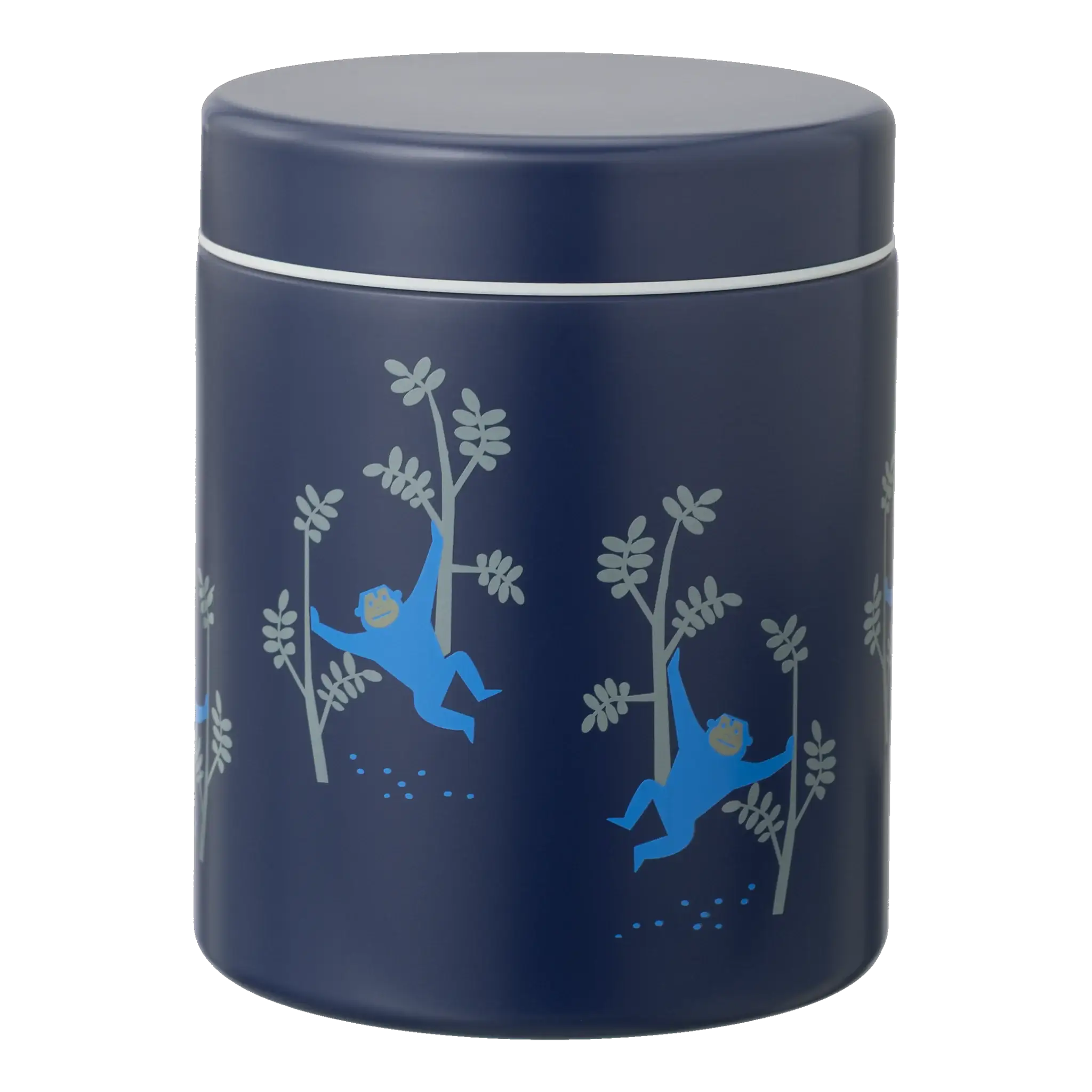 Thermos repas inox 500 ml bleu foncé avec motif singe et feuillage, Citron Grenadine