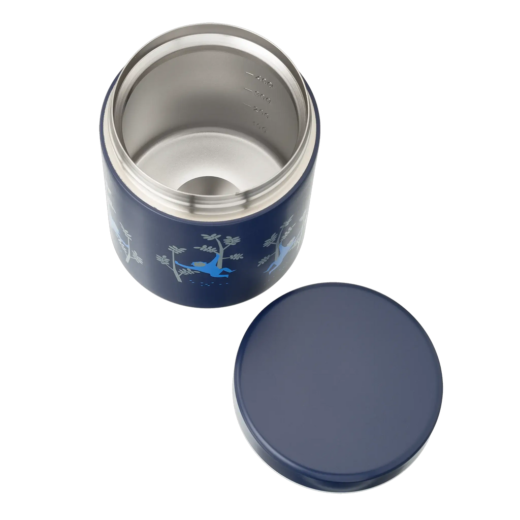 FRESK stainless steel 500ml lunch thermos with monkey motif, Citron Grenadine