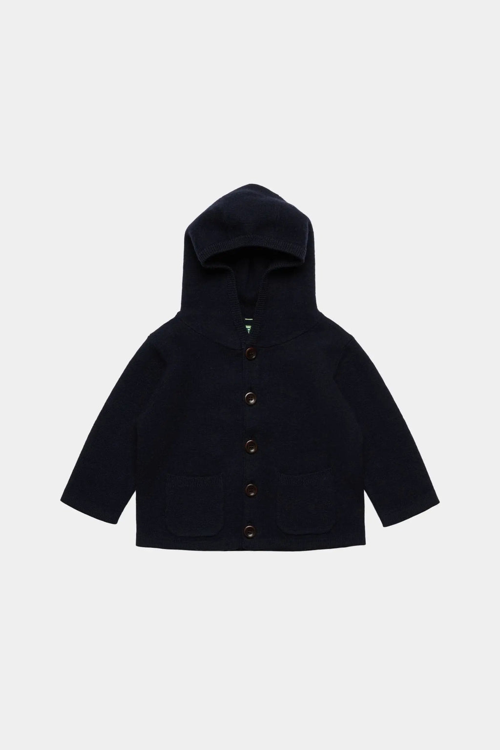 FUB merino hooded cardigan in dark navy for children by Citron Grenadine