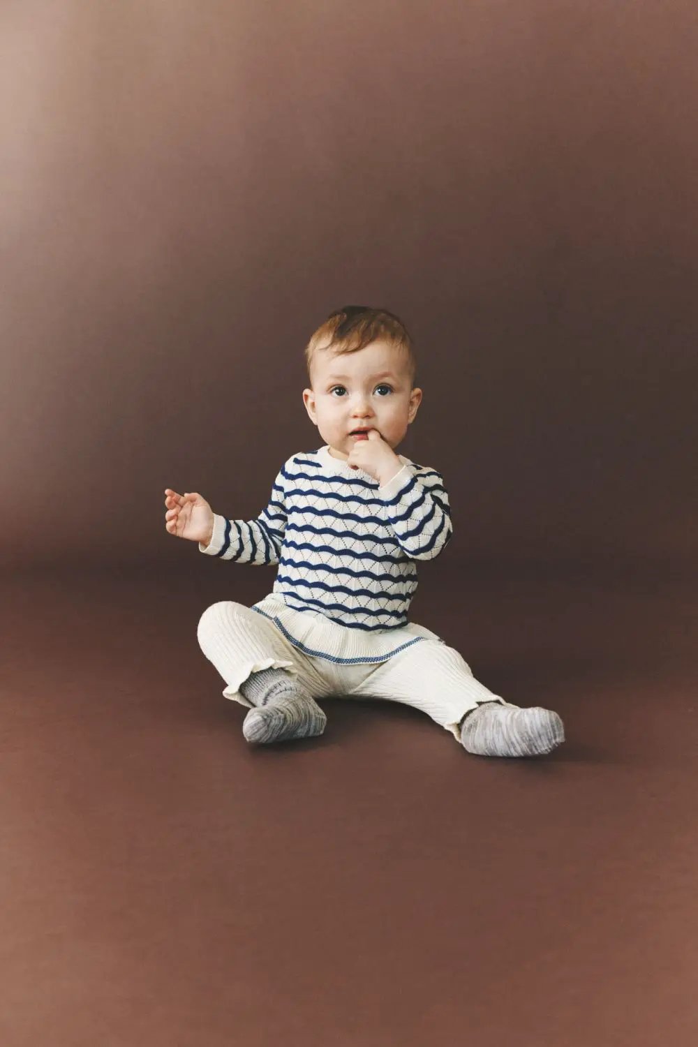 FUB legging ruffle en merinos écru by Citron Grenadine for babies