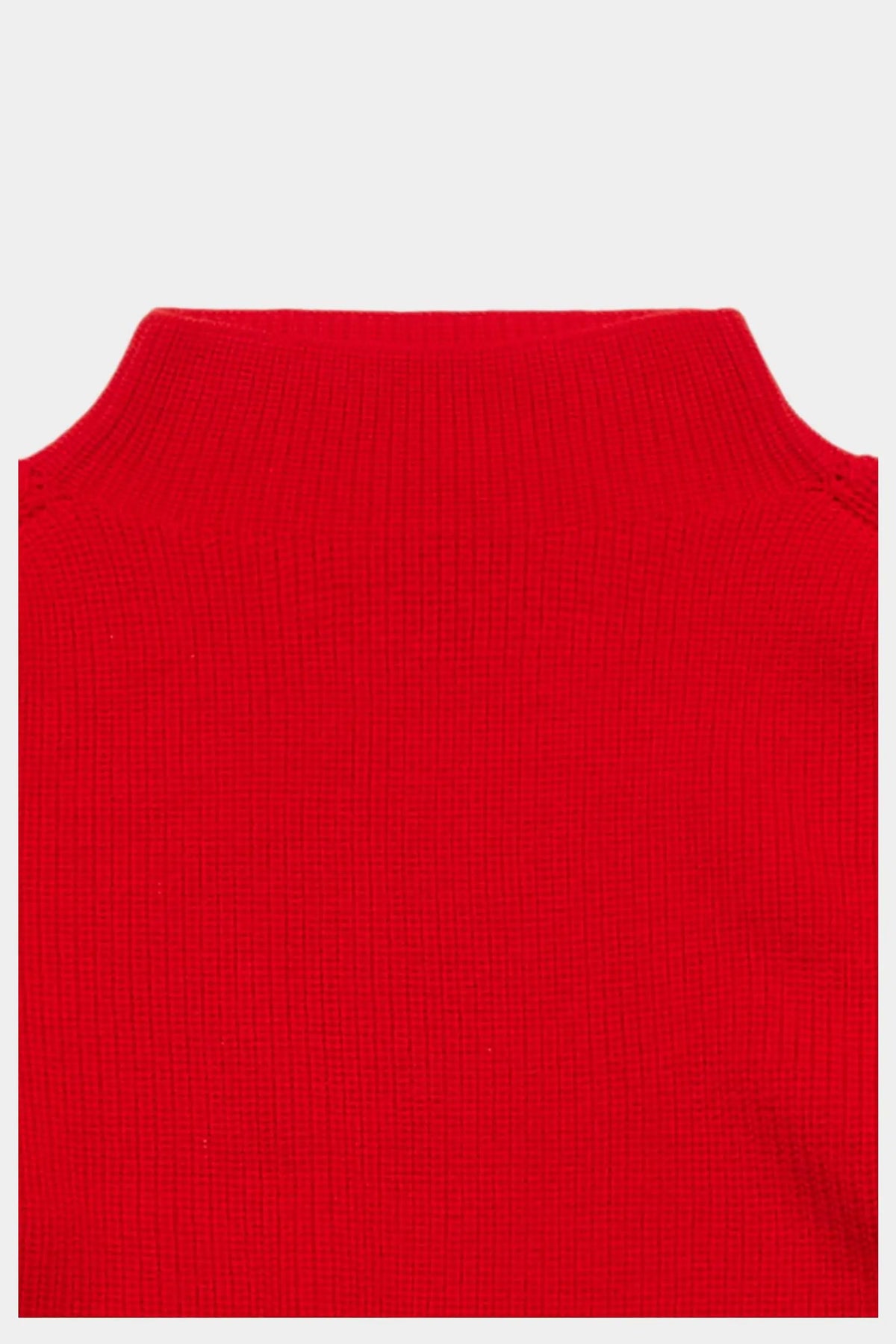 FUB merino high-neck pullover in classic red by Citron Grenadine