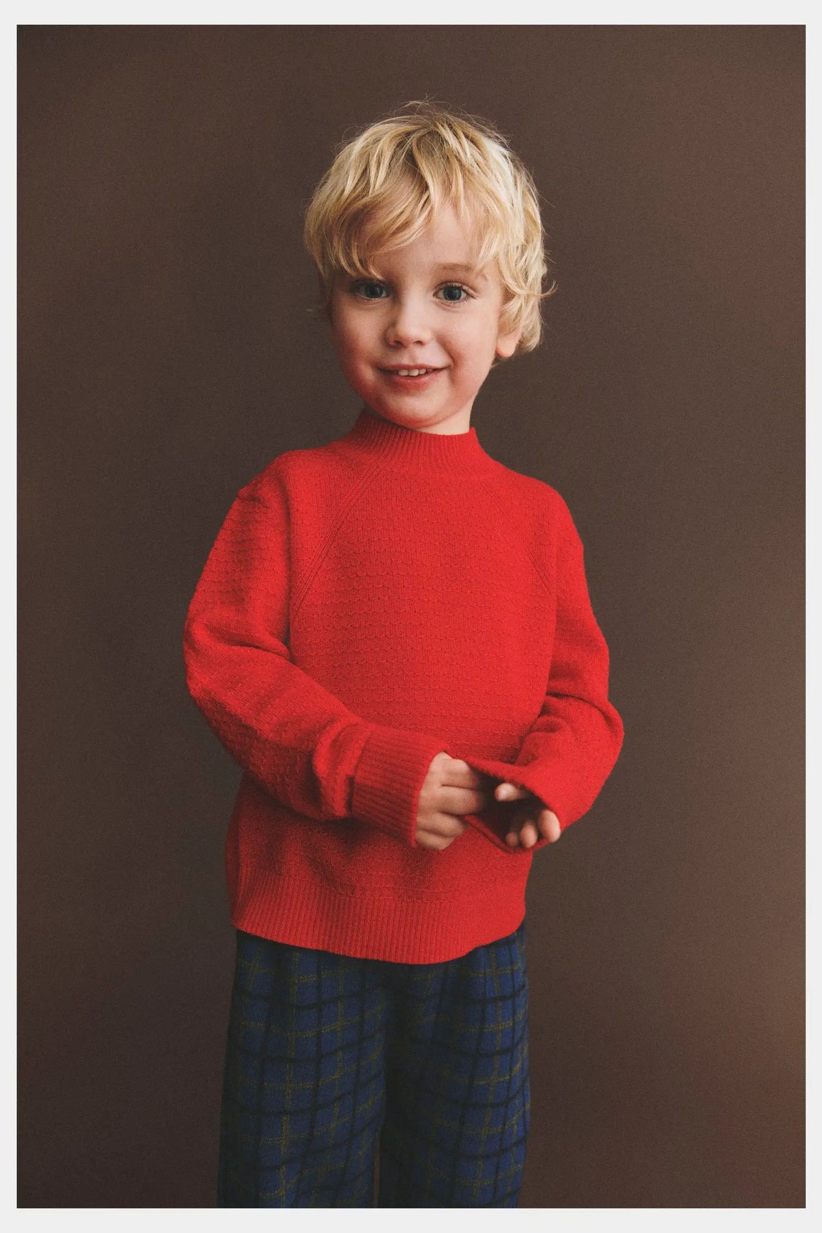 FUB merino crewneck sweater classic red for kids by Citron Grenadine