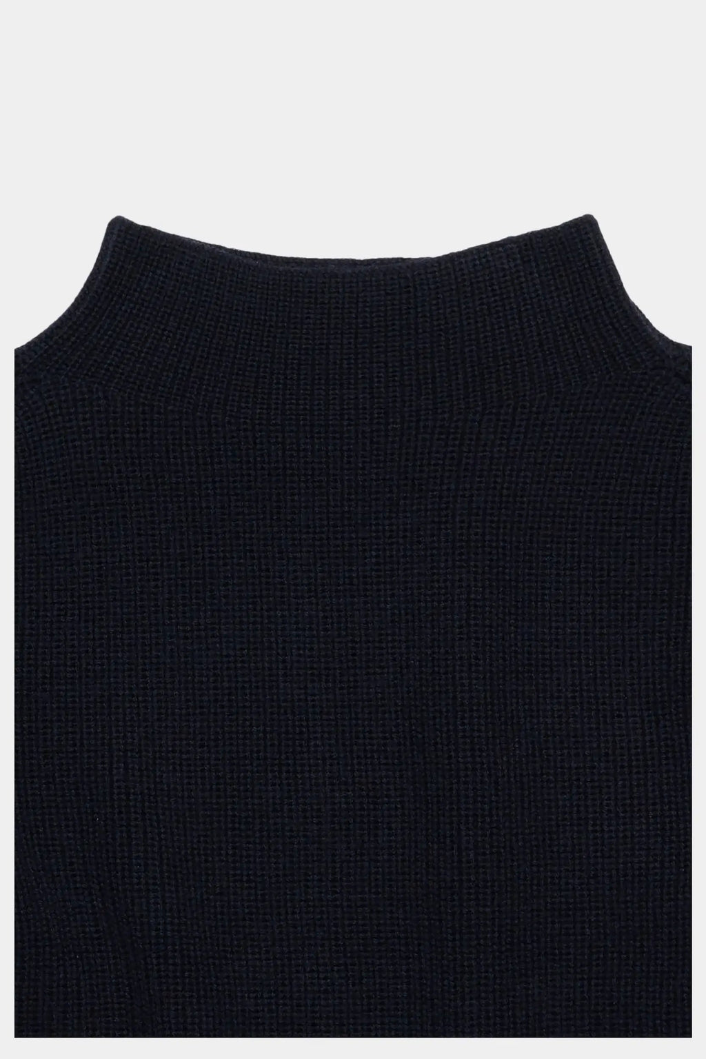 FUB merino high-collar pullover in dark navy by Citron Grenadine