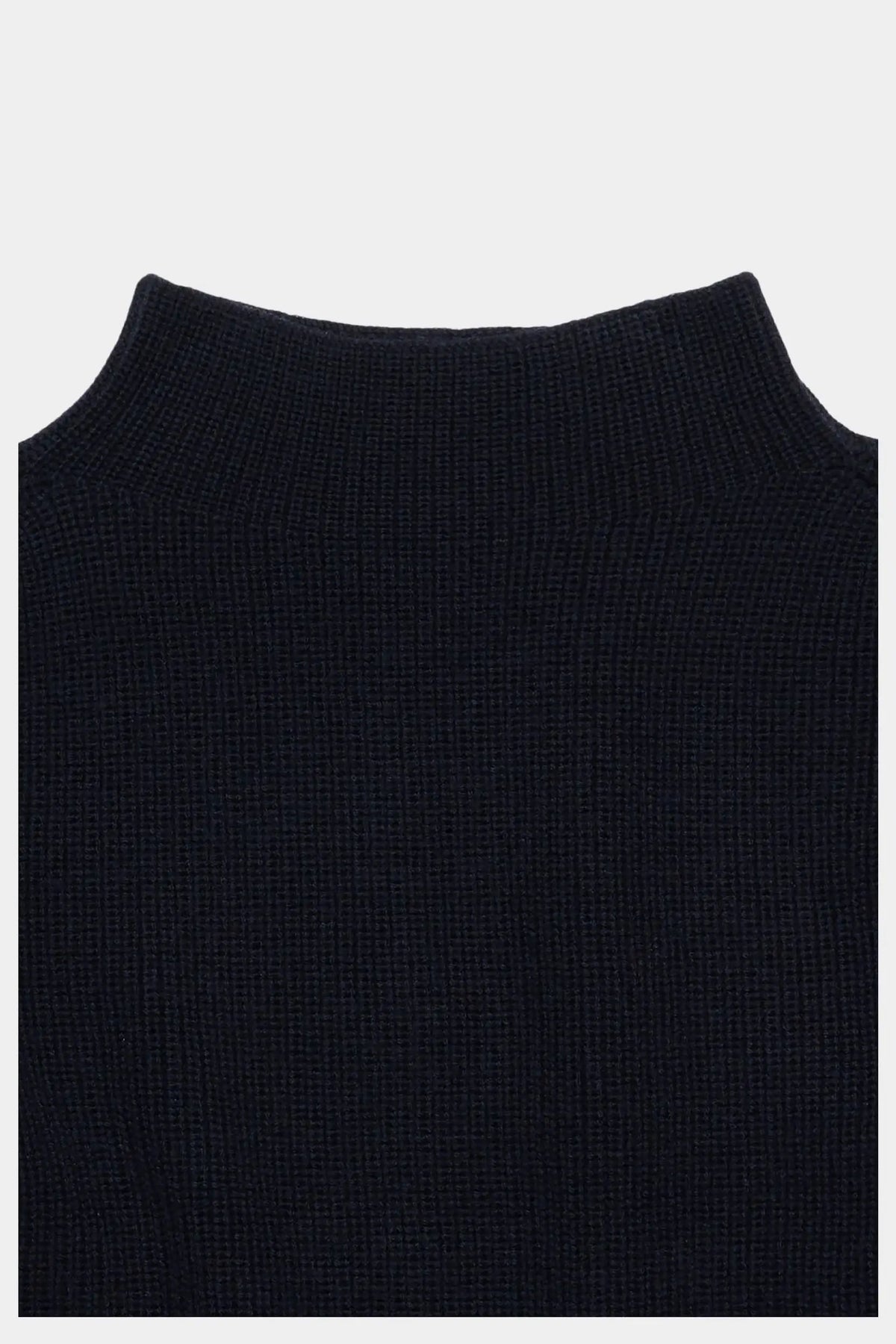 FUB merino high-collar pullover in dark navy by Citron Grenadine