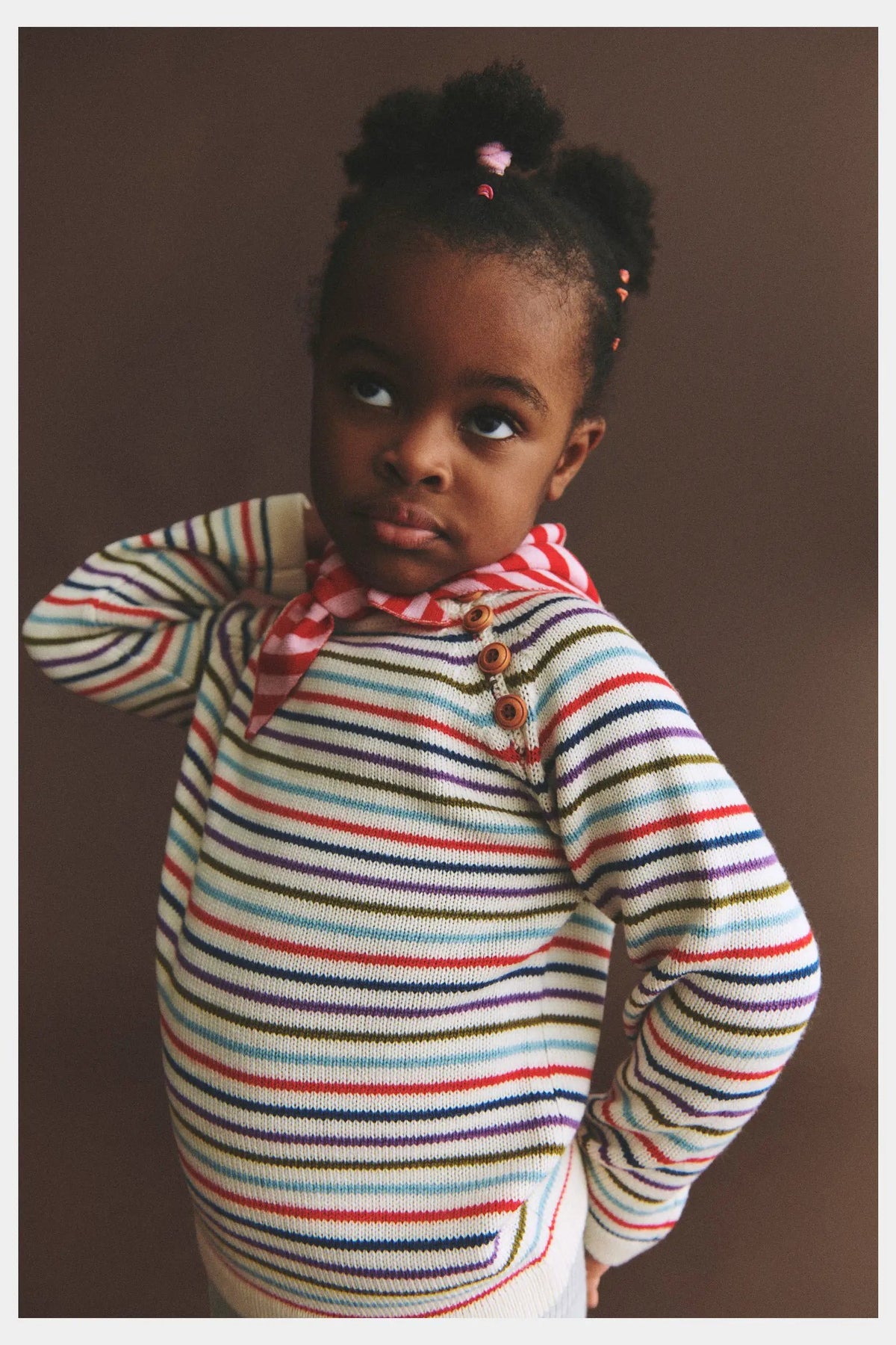 FUB merino striped pullover, anniversary stripe, multicolor kids' sweater