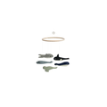 GAMCHA mobile / ocean crib mobile by Citron Grenadine; wooden hoop with six colorful felt whales.