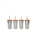 Four HAPS NORDIC ice lolly makers with terracotta lids and wooden sticks