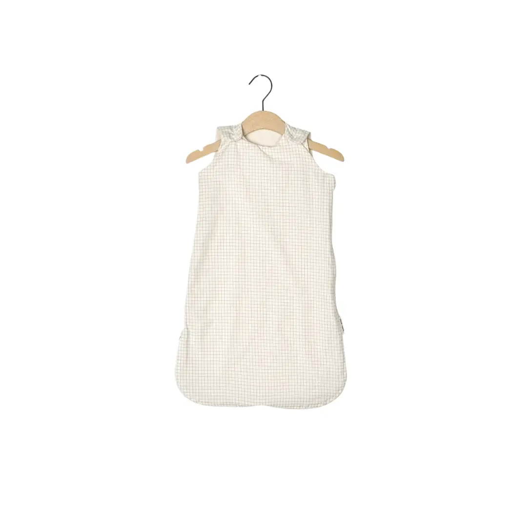 Baby gigoteuse sleep sack, cream mini-check pattern, Citron Grenadine sylvia TOG1