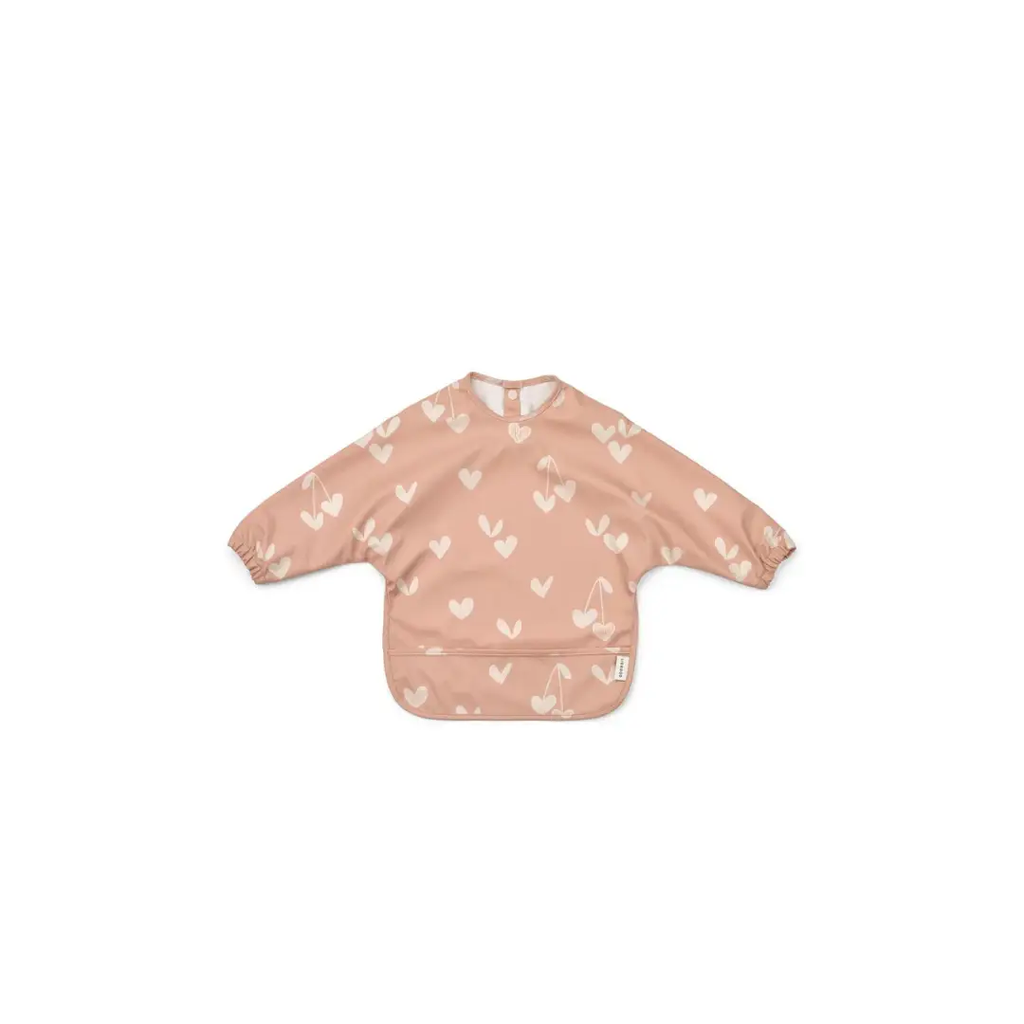 Bavoir MERLE bib by LIEWOOD in pale Tuscany with white heart print