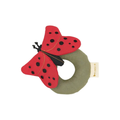 FABELAB hochet coccinelle teething toy with red butterfly wings on an olive ring, Citron Grenadine
