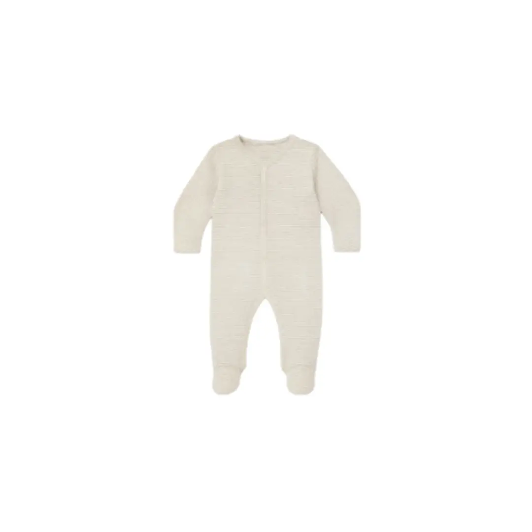 MORE THAN BABIES striped écru footed baby pyjama by Citron Grenadine
