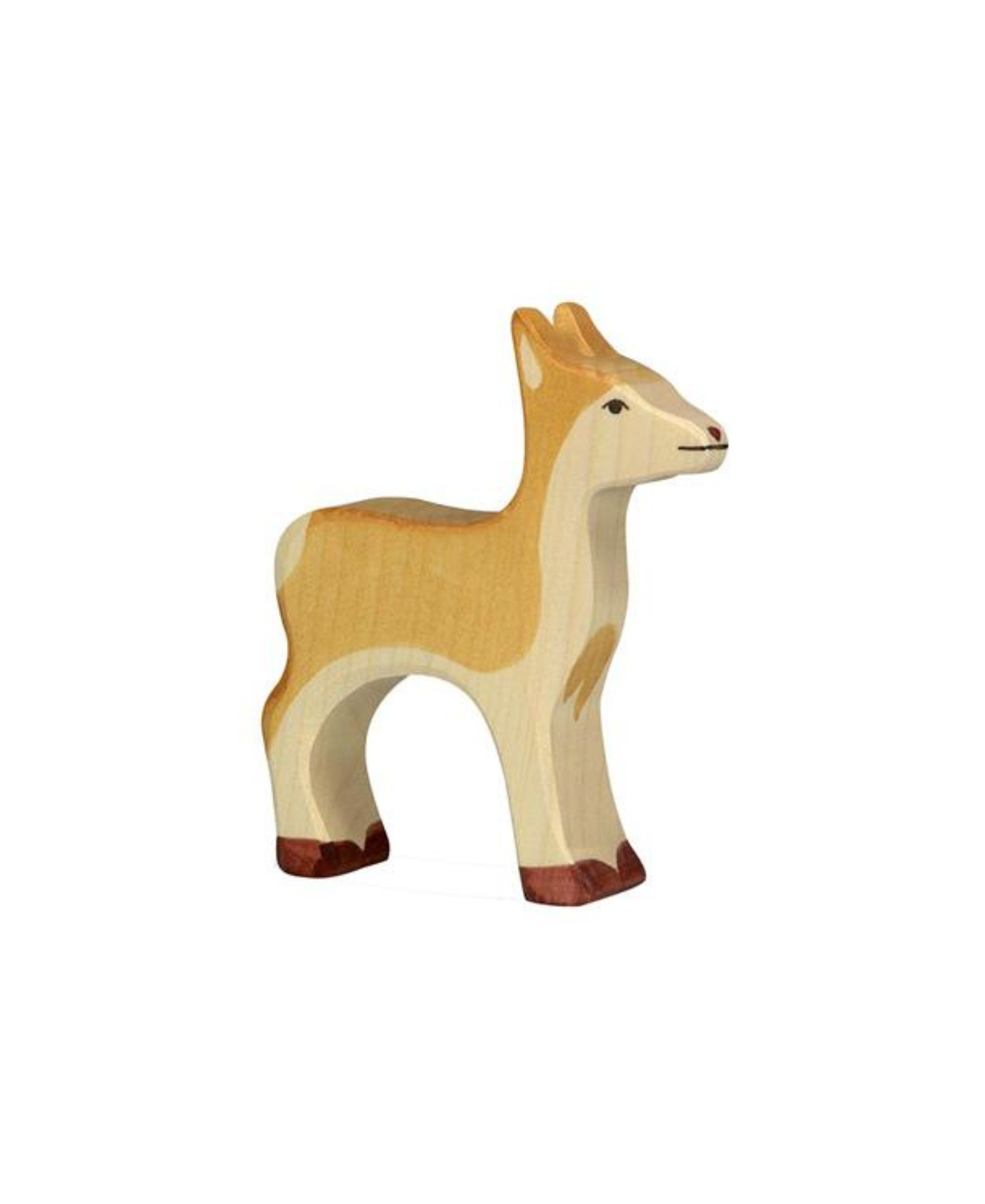 HOLZTIGER biche wooden doe figurine, natural wood finish by Citron Grenadine
