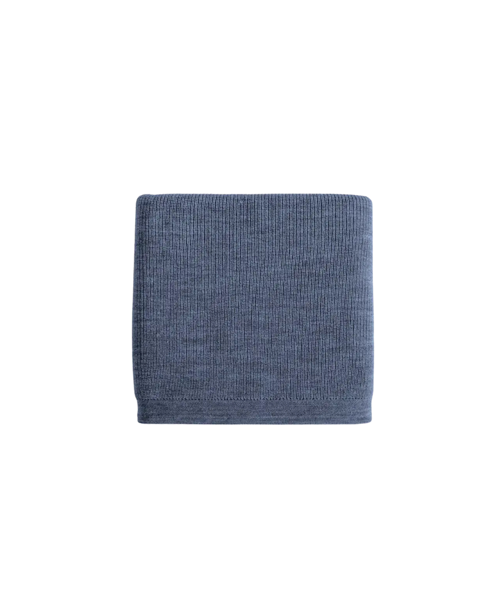 HVID plaid felix denim baby blanket, folded navy-blue knit