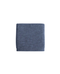 HVID plaid felix denim baby blanket, folded navy-blue knit