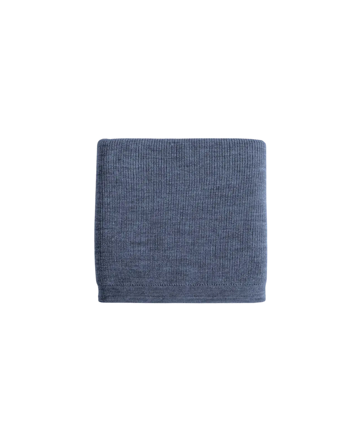 HVID plaid felix denim baby blanket, folded navy-blue knit
