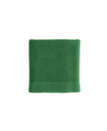 Couverture bébé en laine mérinos Gust grass vert gazon, pliée, tricot côtelé