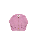 HVID cardigan Inga, cotton candy pink knit with brown wooden buttons