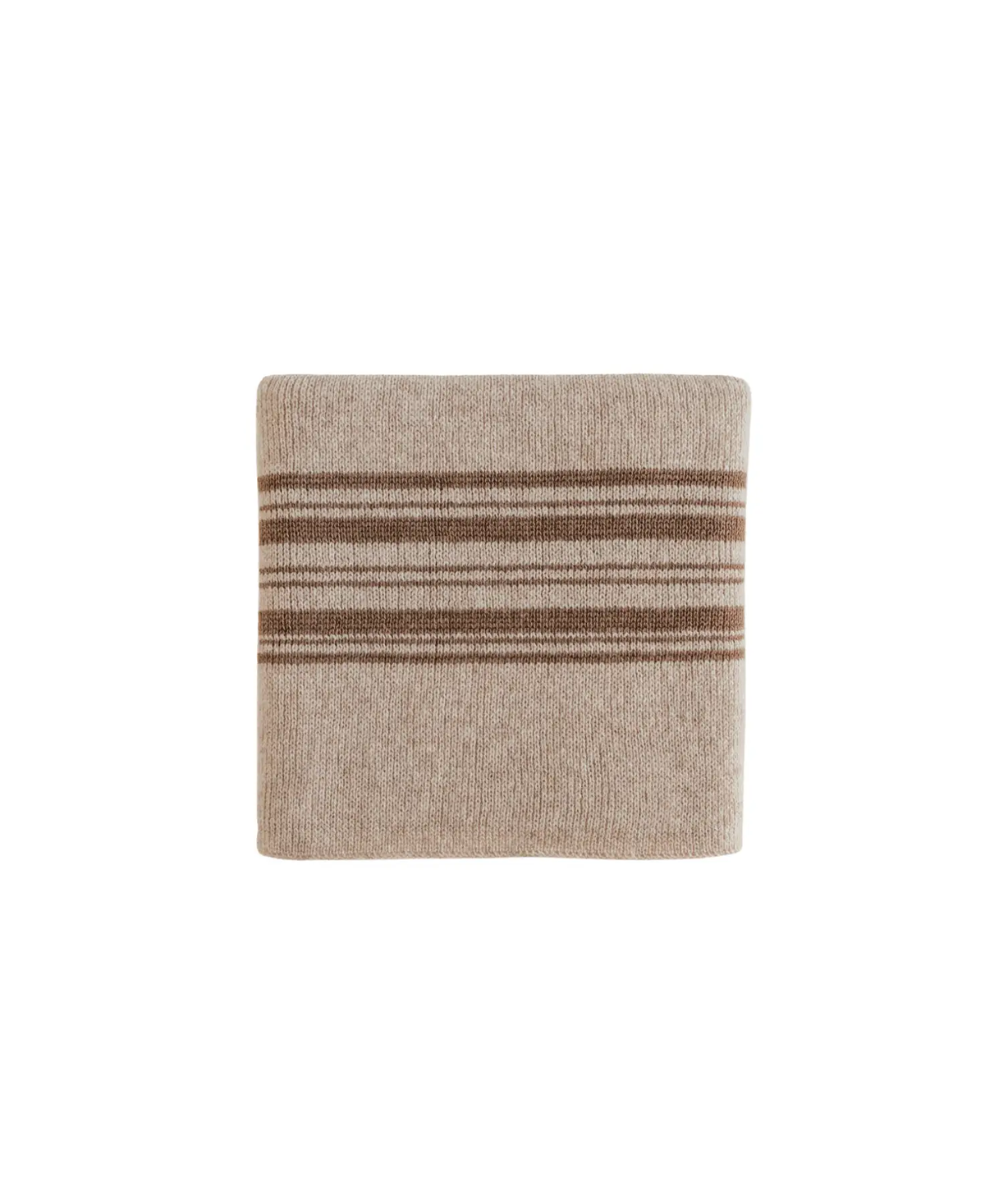 HVID Couverture bébé laine mérinos Gilbert sand & walnut – plaid naissance naturel