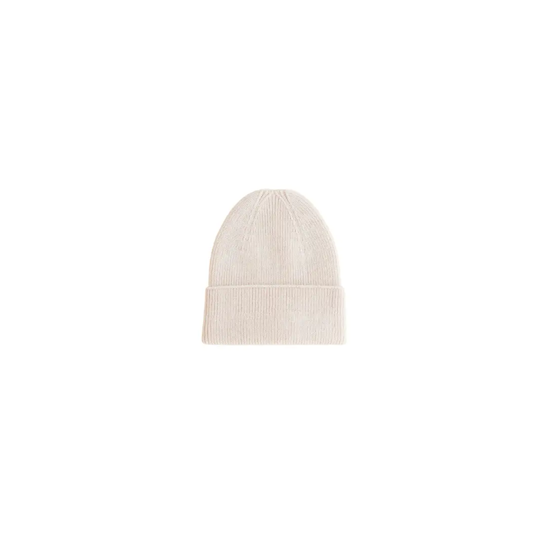 HVID newborn bonnet in cream by Citron Grenadine, knit baby hat