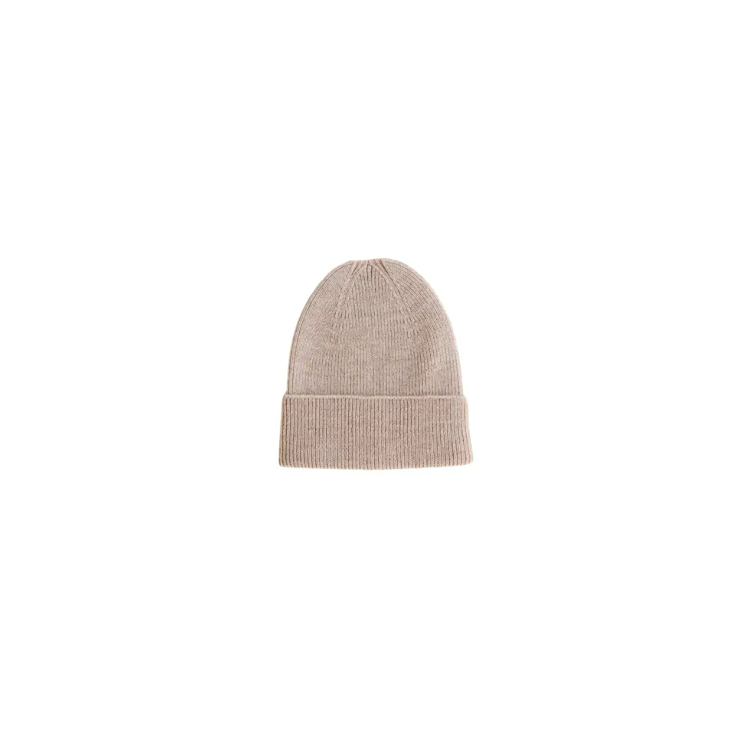 HVID bonnet fonzie beanie in sand, rib-knit look by Citron Grenadine