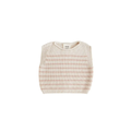 HVID pull harvey knit sweater vest in cream apricot with pink stripes, Citron Grenadine