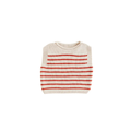 Harvey cream red striped knit sweater vest by Citron Grenadine