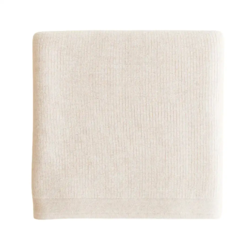 HVID Couverture bébé laine mérinos Felix cream – plaid naissance naturel