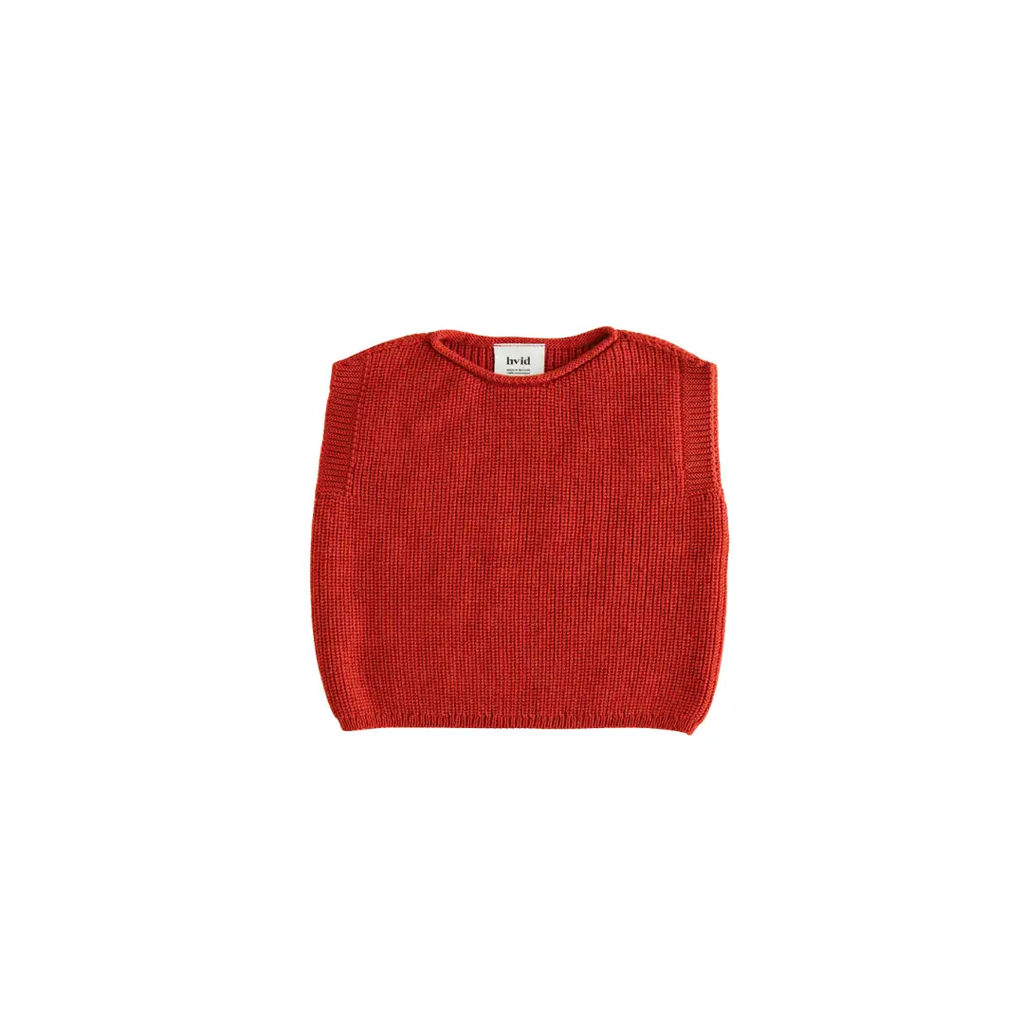 HVID Harvey red sleeveless knit sweater vest by Citron Grenadine
