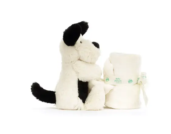 Jellycat bashful / black&cream puppy soother by Citron Grenadine