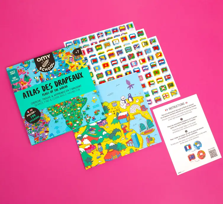 OMY school poster / atlas drapeaux by Citron Grenadine