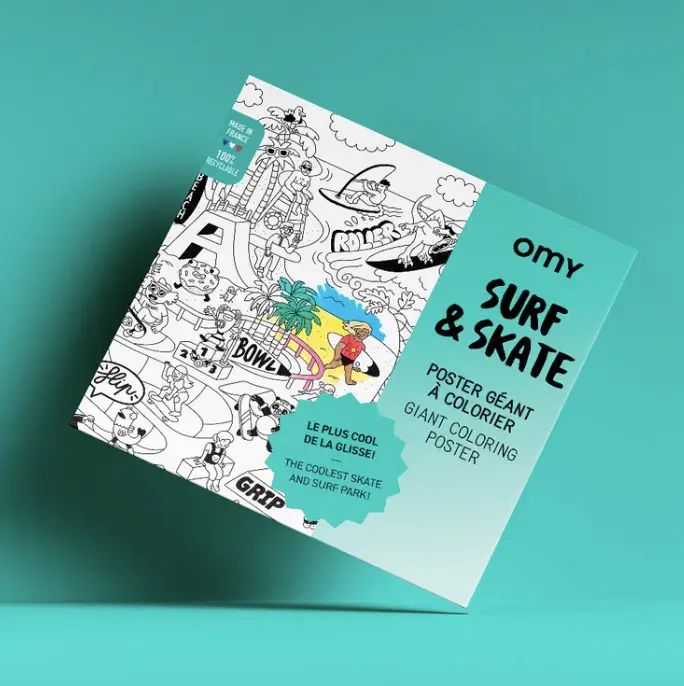 OMY poster géant à colorier / surf & skate by Citron Grenadine