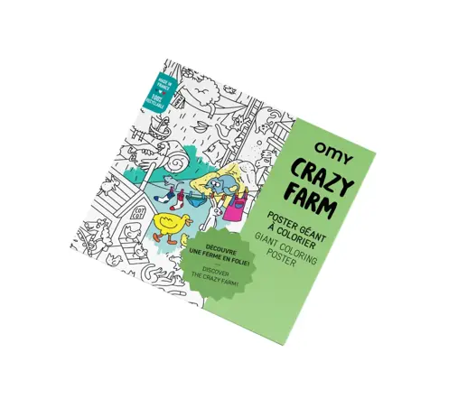 OMY poster géant à colorier / crazy farm by Citron Grenadine