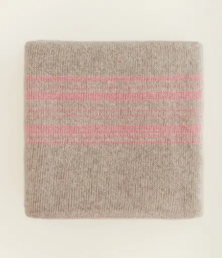 HVID Couverture bébé laine mérinos Gilbert sand & bubblegum – plaid naissance naturel by Citron Grenadine