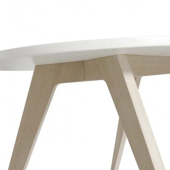 OLIVER FURNITURE Table Wood PingPong, blanc/chêne by Citron Grenadine