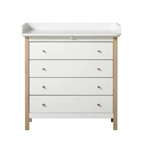 Oliver Furniture commode à langer 4 tiroirs blanc/chêne by Citron Grenadine