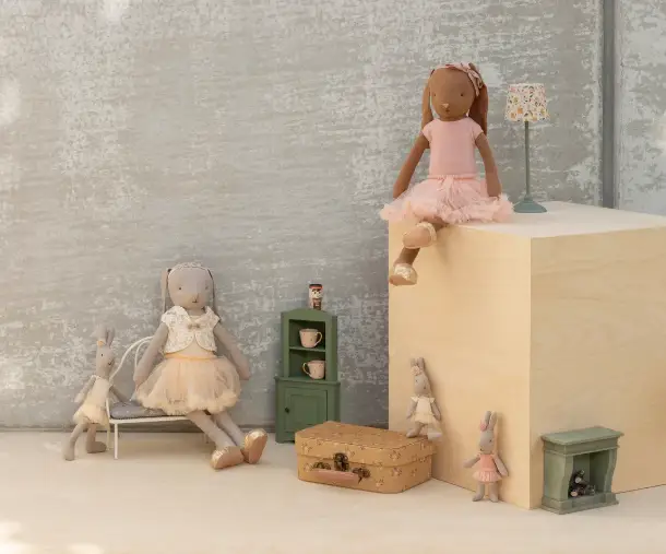 Maileg Rabbit, Micro - Ballet suit and skirt cream by Citron Grenadine