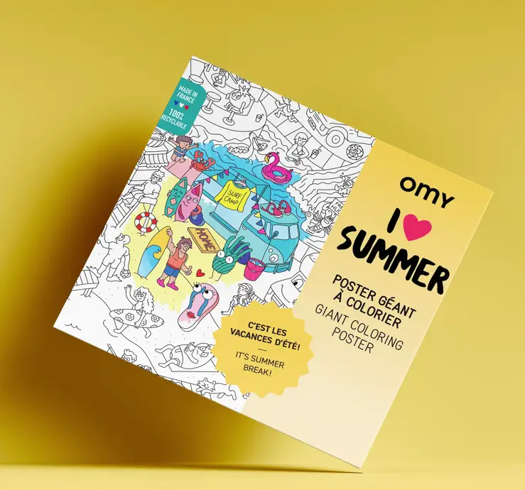 OMY poster géant à colorier / I love summer by Citron Grenadine