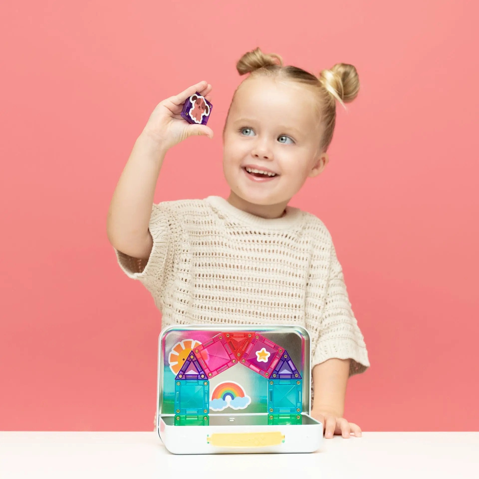 CONNETIX Travel Mini Pack 32 pc in travel tin with colorful magnetic tiles