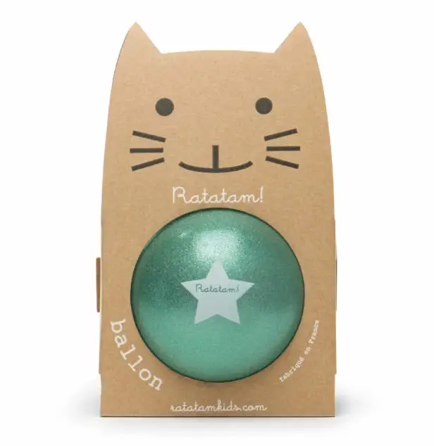 RATATAM ballon vert paillettes 15 cm by Citron Grenadine
