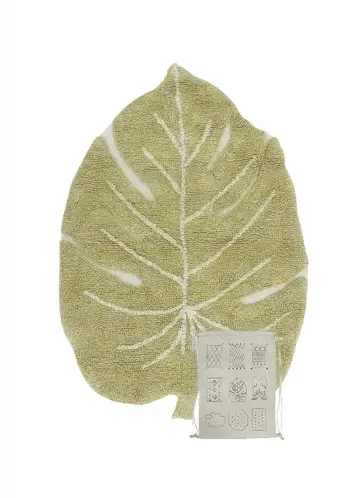 LORENA CANALS tapis lavable / mini monstera olive by Citron Grenadine