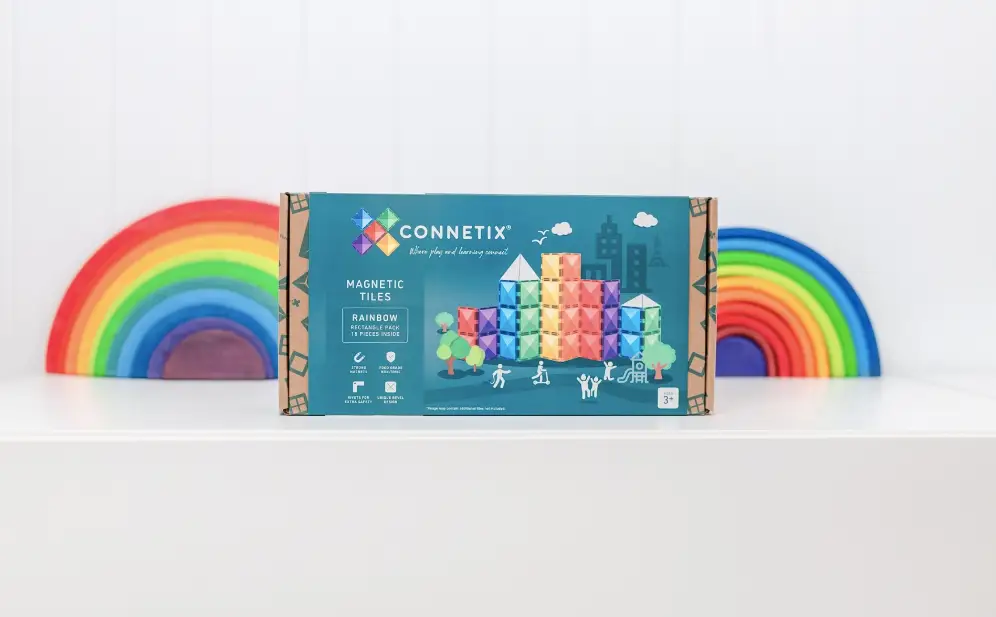 CONNETIX Rainbow Rectangle Pack 18 pièces by Citron Grenadine