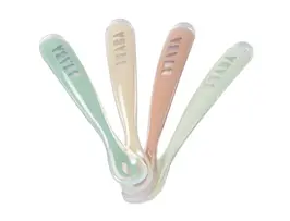 BÉABA Lot de 4 cuillères 1er âge silicone / Natural by Citron Grenadine