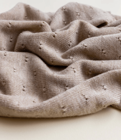 HVID Couverture bébé laine mérinos Bibi Sand – plaid naissance naturel by Citron Grenadine