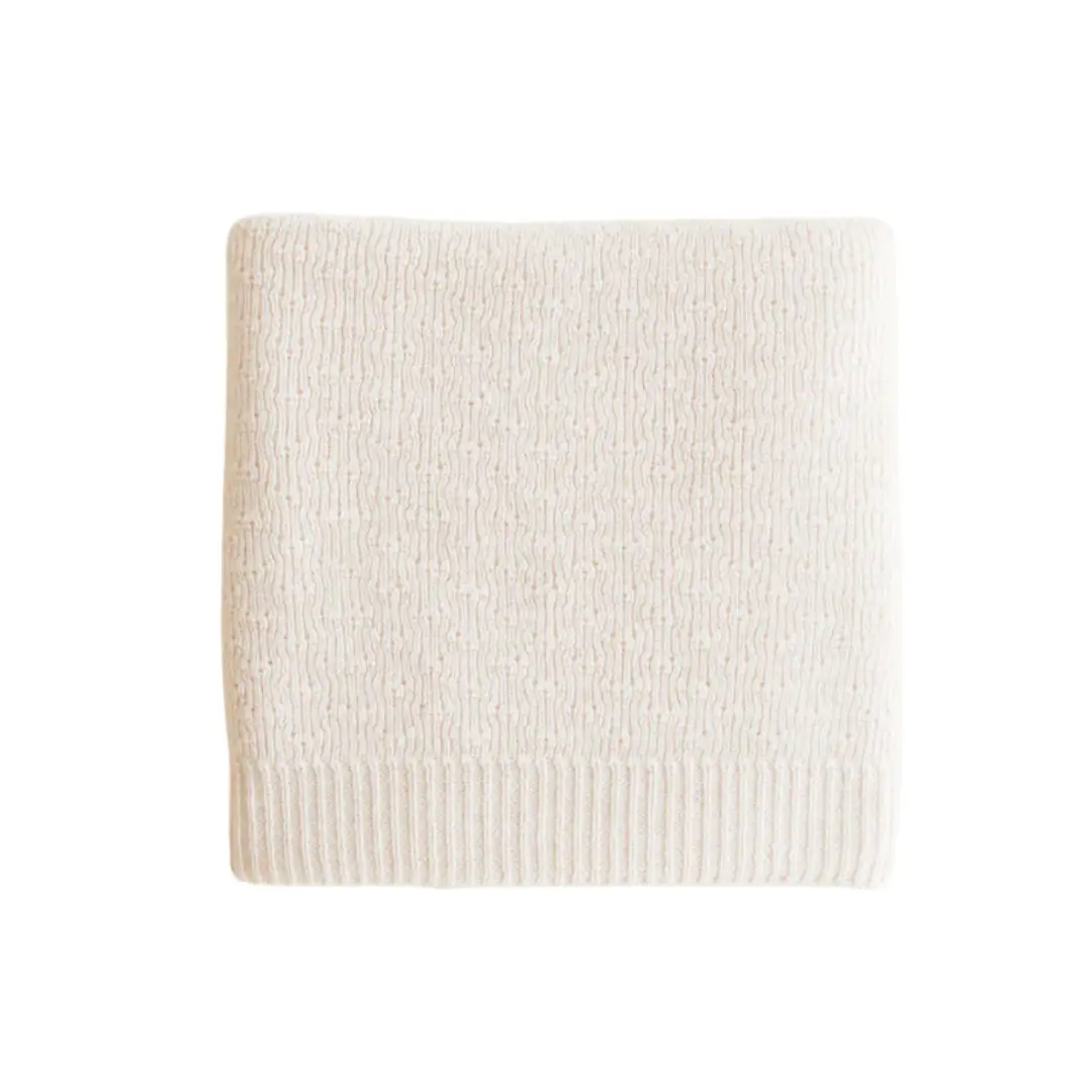 HVID Couverture bébé laine mérinos Dora cream – plaid naissance naturel by Citron Grenadine