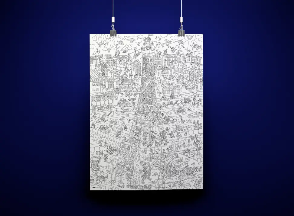 OMY poster géant à colorier / tour eiffel by Citron Grenadine
