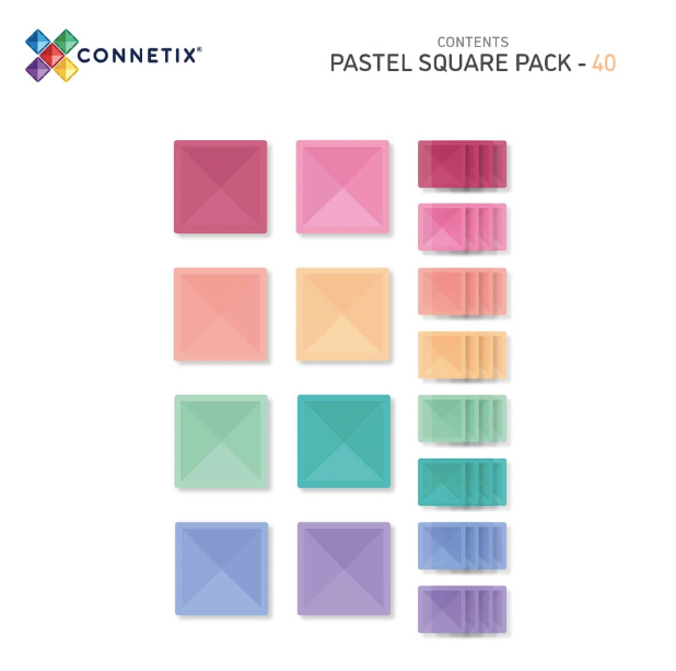 CONNETIX pastel square pack 40 pièces by Citron Grenadine