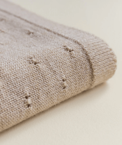HVID Couverture bébé laine mérinos Bibi Sand – plaid naissance naturel by Citron Grenadine