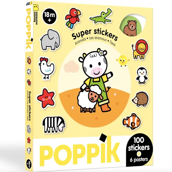 POPPIK super stickers 18mois+ / les animaux by Citron Grenadine