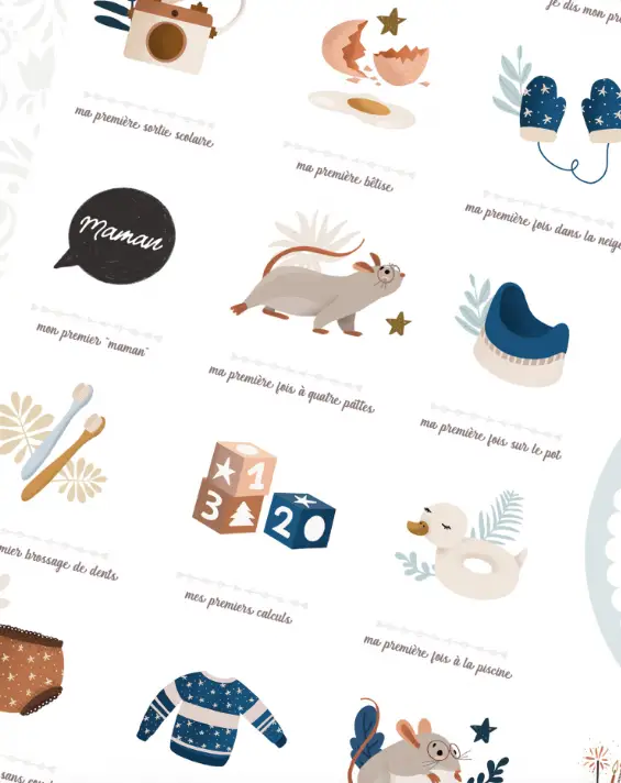 LES PETITES DATES / mes premieres fois - Souris cobalt - Citron Grenadine | puériculture durable, conseil en boutique à…